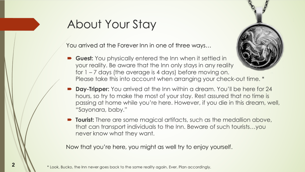 About Your Stay: What you need to know about the Forever Inn.